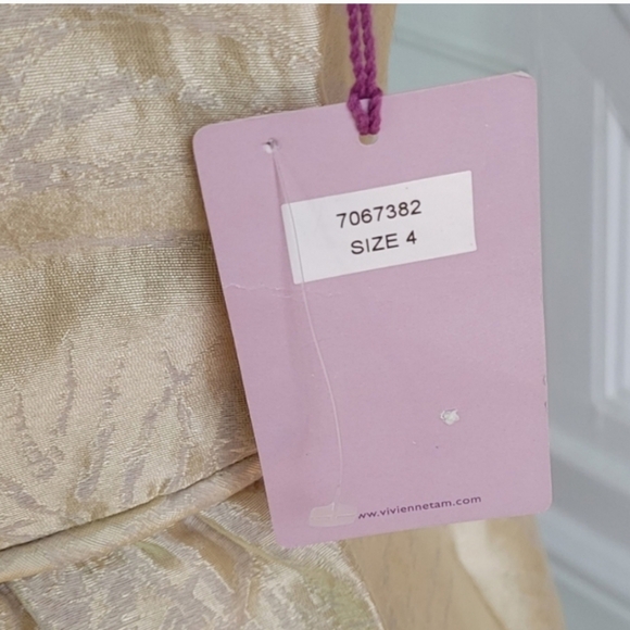 NWT VIVIENNE TAM Linen Silk Dress Size 4 Champaign - Picture 8 of 9